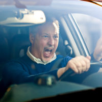 Angry man driving Angry man driving