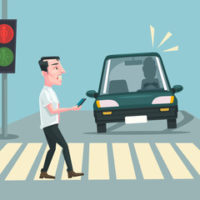 A fatal pedestrian accident about to occur A fatal pedestrian accident about to occur